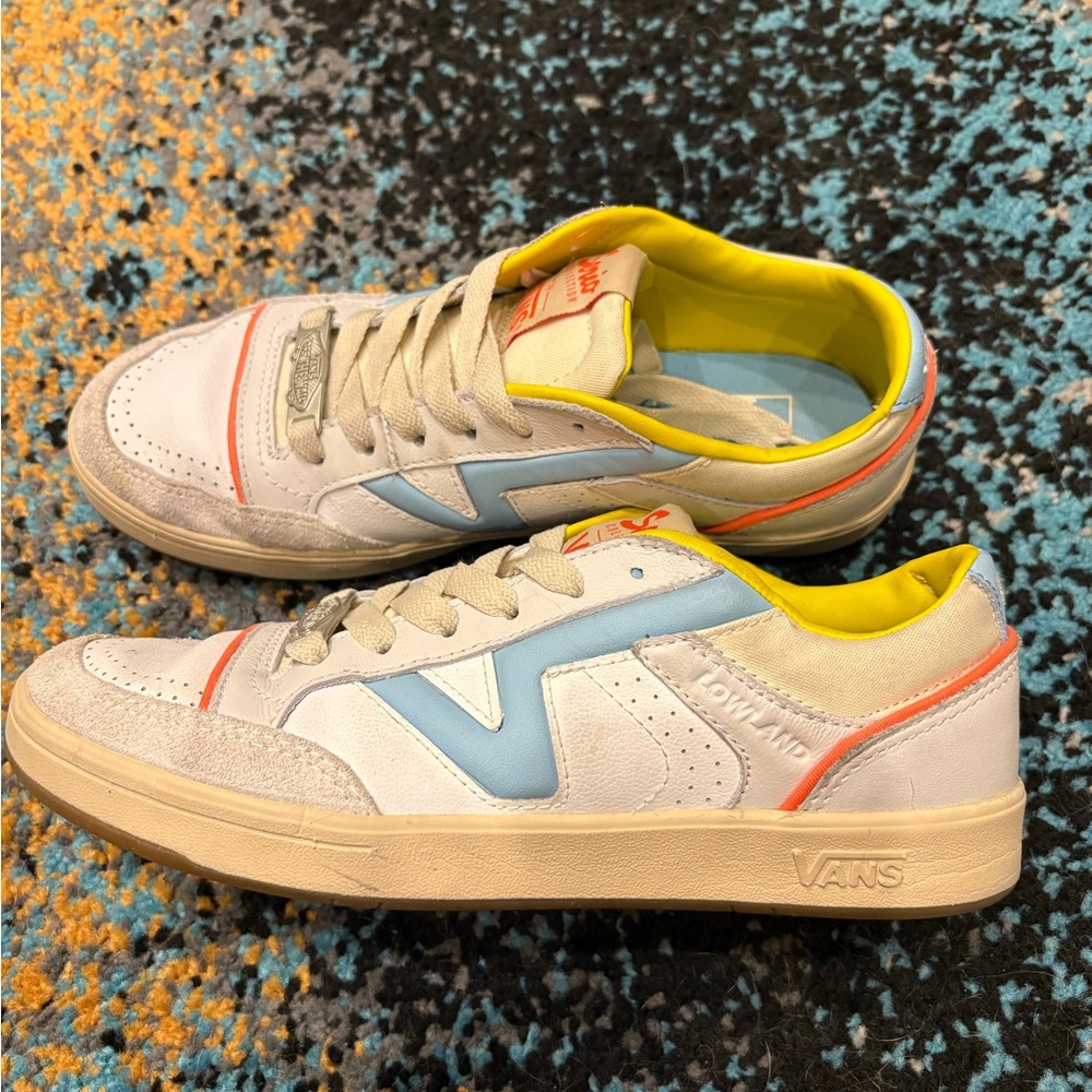 Vans White and Blue Sneakers